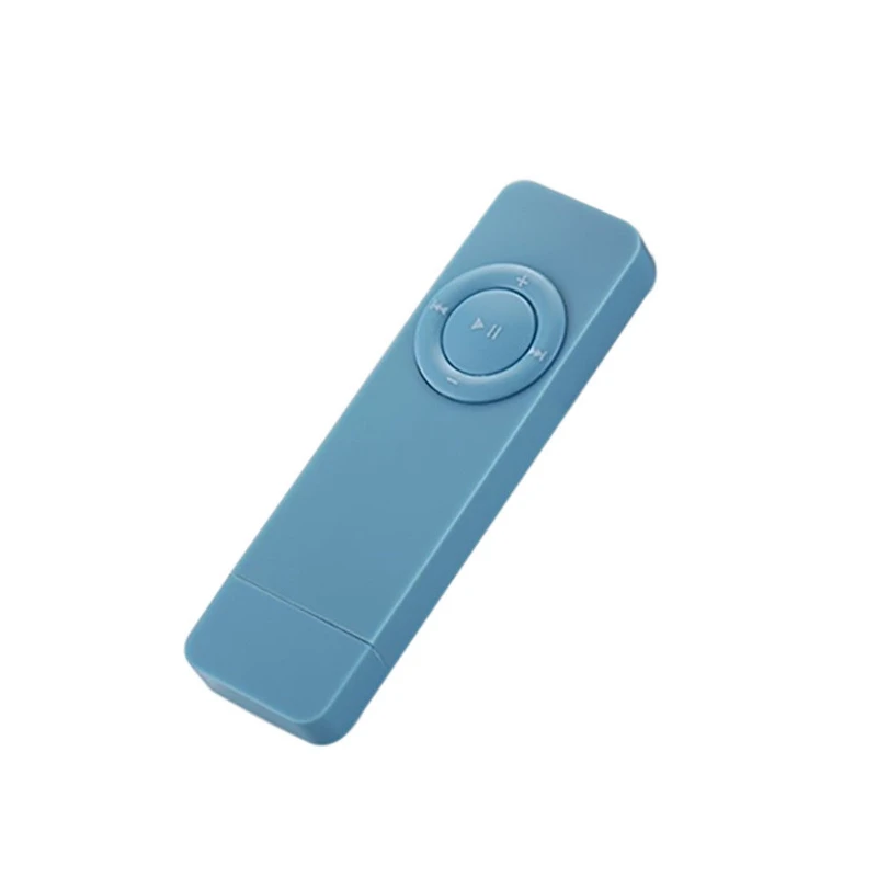 Portable USB Sport U Disk Mini Mp3 Music Player Support 32GB TF Card（blue）