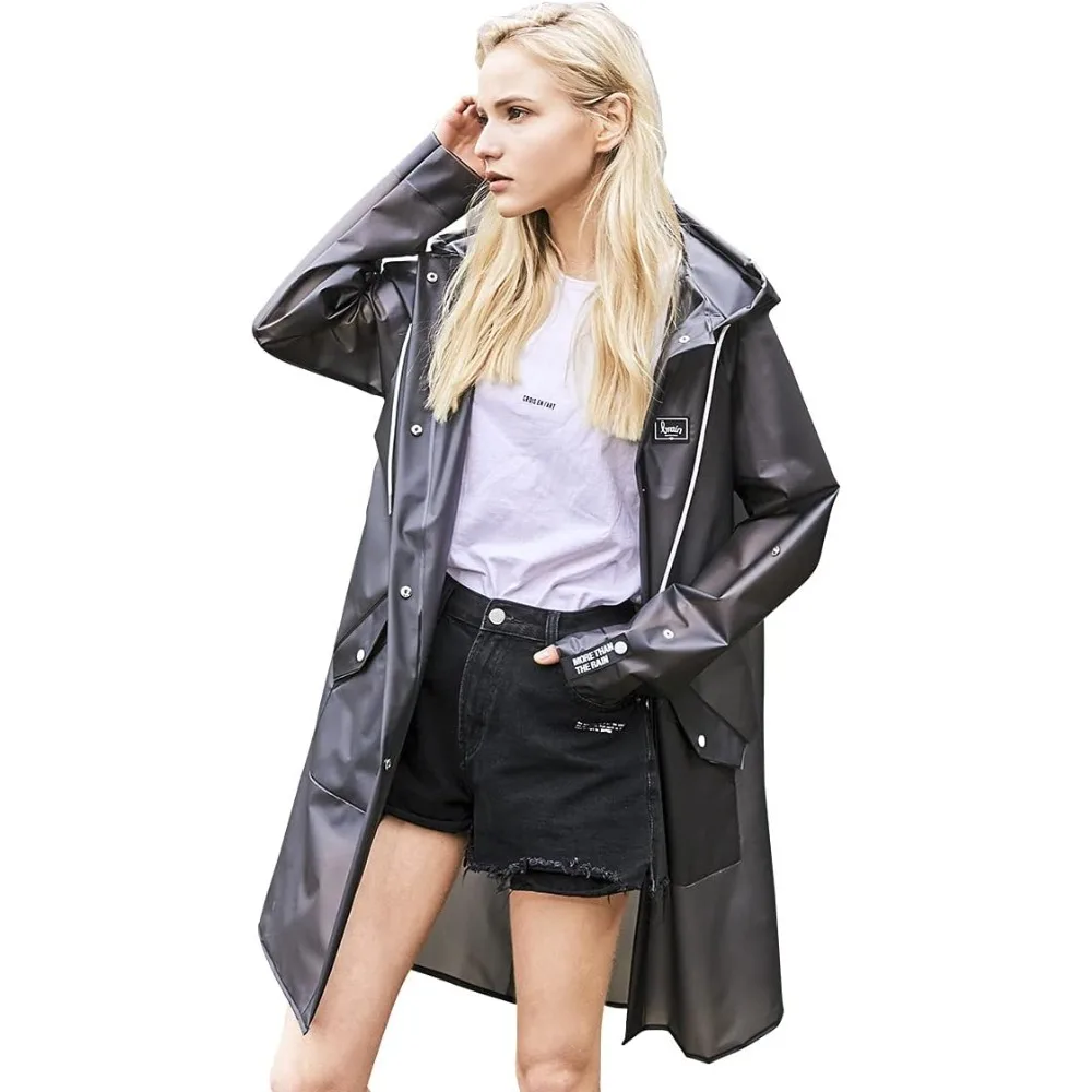 

Прочный прозрачный дождевик из ТПУ для взрослых — модное пончо от дождя с капюшоном для женщин и мужчин