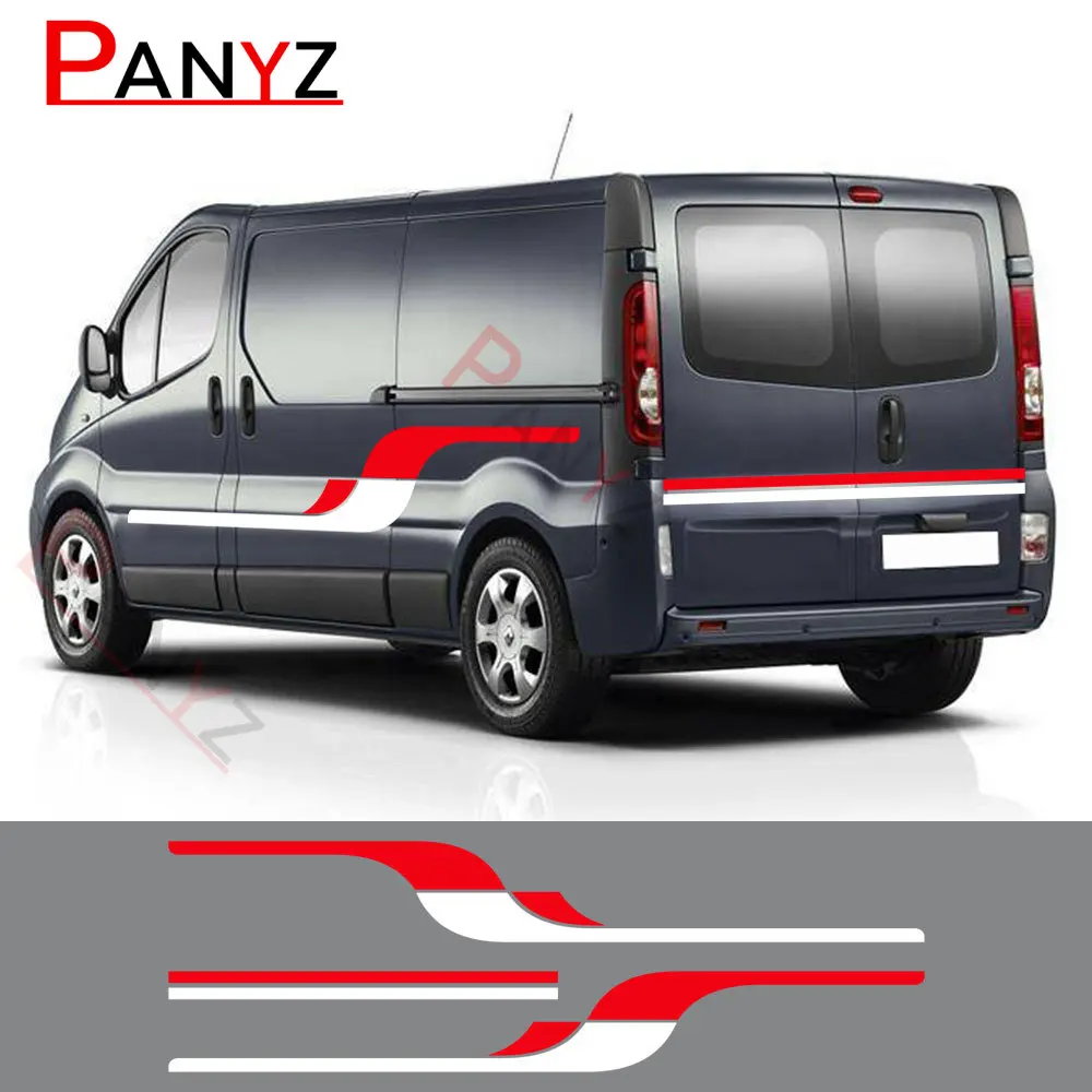 Car Door Stripes Graphics Stickers For Renault Trafic 2 3 MK3 MK2 Camper Day Van MOTORHOME Vinyl Film Decals Tuning Accessories