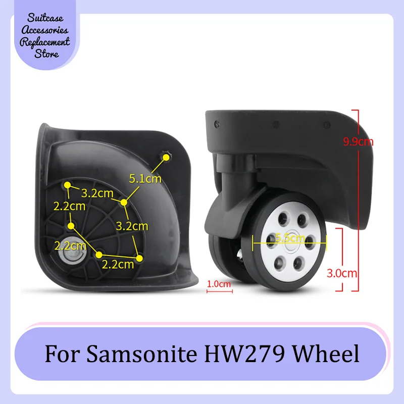 

For Samsonite HW279 Smooth Silent Shock Absorbing Wheel Accessories Wheels Casters Universal Wheel Replacement Suitcase Rotating