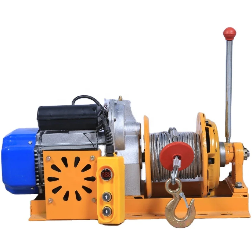 Hot Selling Outdoor or Indoor Electric Wire Rope Hoist Winch With Clutch 500kg  600kg 1000kg