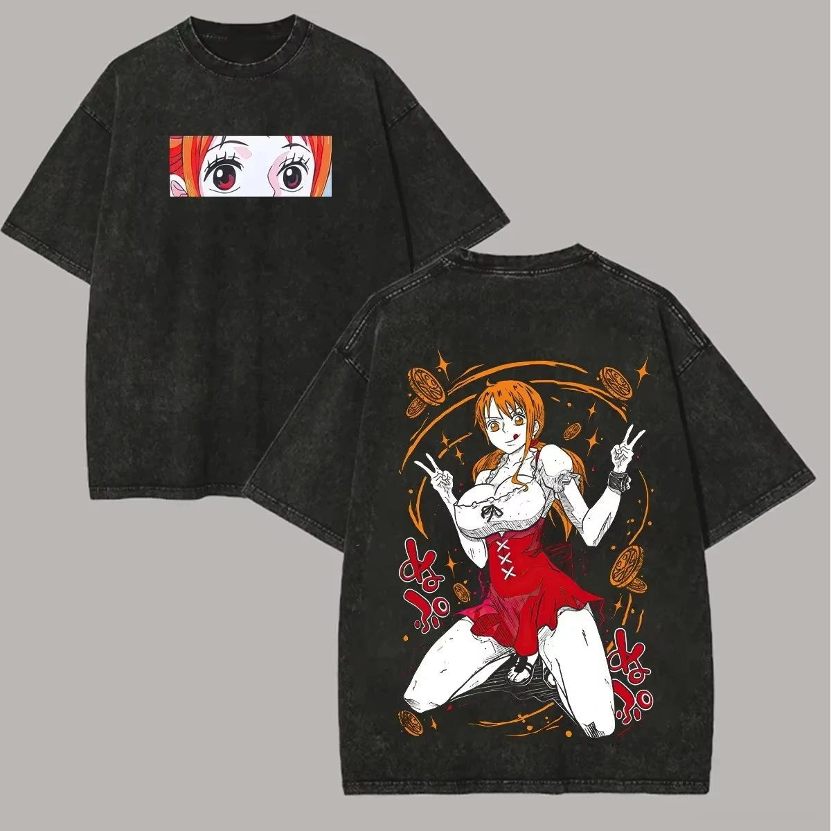 

Oversized One Piece Graphic T Shirt Men Women Vintage Wash Cotton Short Sleeve Tee Summer 2026 Y2k Streetwear Casual Tops Unisex