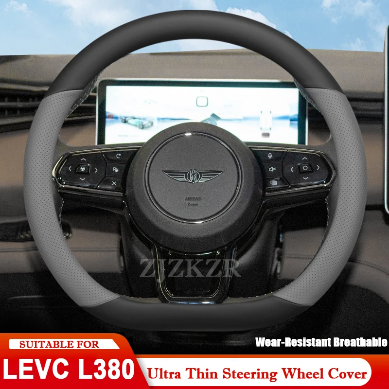 Para Geely LEVC L380 2024 2025 protector para volante de coche Interior de cuero respirar accesorios de decoración antideslizantes