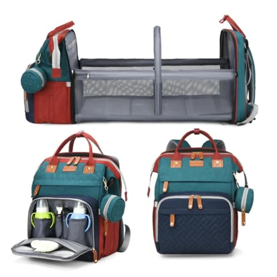 

Сумка-рюкзак Jeryswet для подгузников с пеленальным столиком, водонепроницаемая, большой вместимости, для мам и пап, с USB-зарядкой