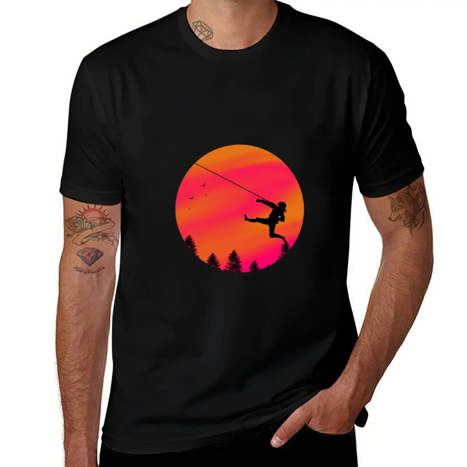 Orange Pathfinder Grapple T-Shirt Basic Simple Casual Short Sleeve Tee T-Shirt