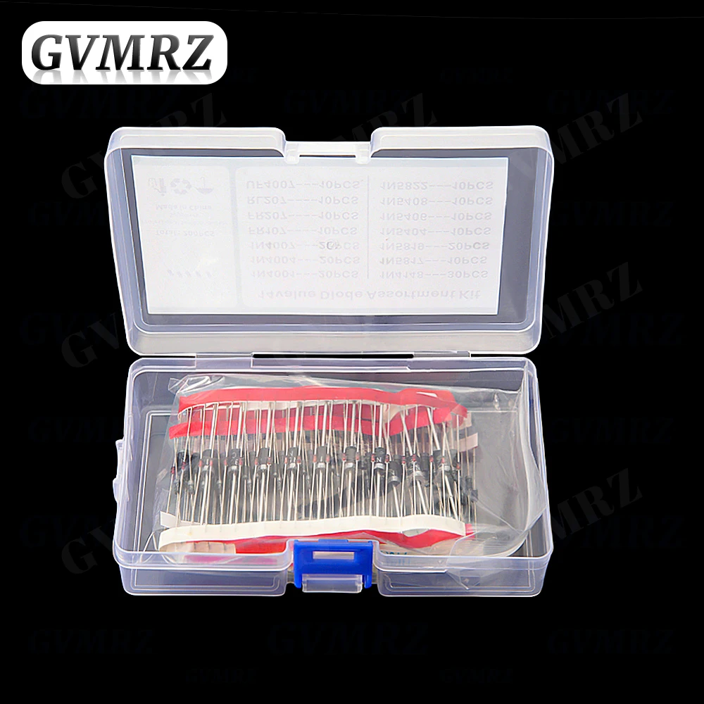 14Value 200PCS Switching Transistors & Diodes Assortment Kit with Box Fast Recovery, Rectifier & Schottky Diodes