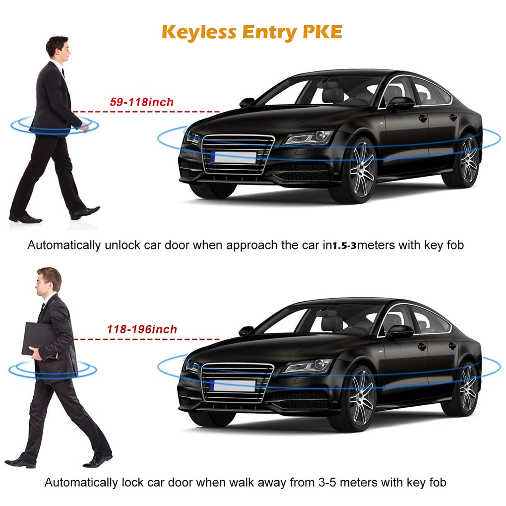 Alarme de voiture avec bouton poussoir de démarrage automatique, démarrage automatique, arrêt, système d'entrée sans clé, clé intelligente, kit de démarrage à distance, accessoires automobiles