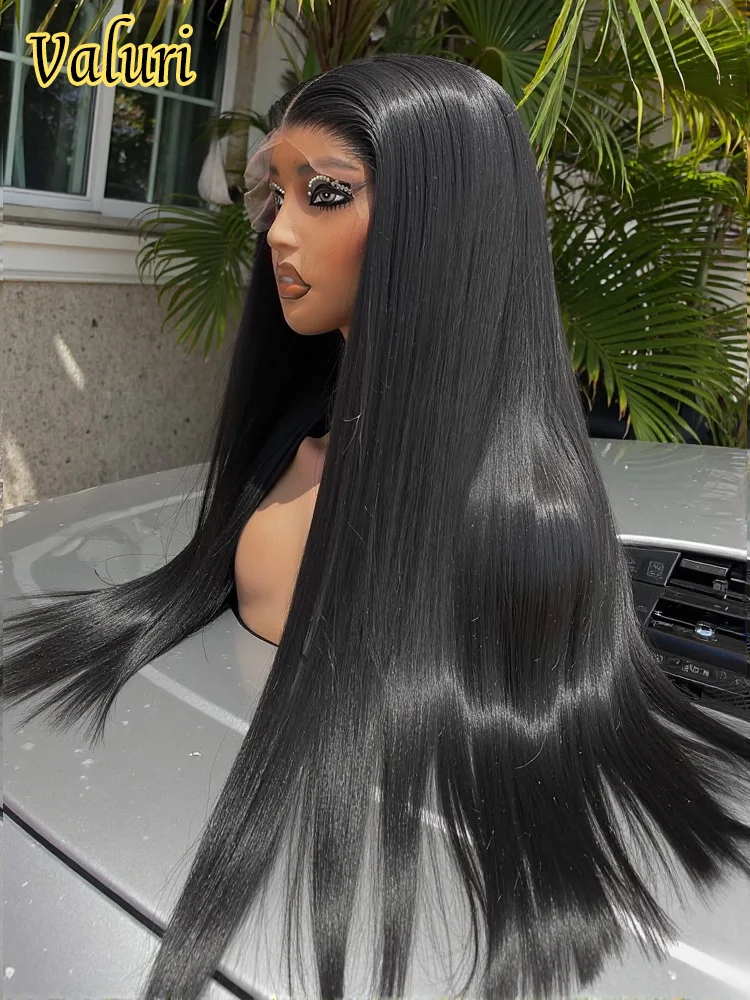 

100% Human Hair Bone Straight 13x6 HD Lace Frontal Wigs 5x5 Glueless 30 40 Inch 13x4 Lace Front Wig Black Closure Brazilian