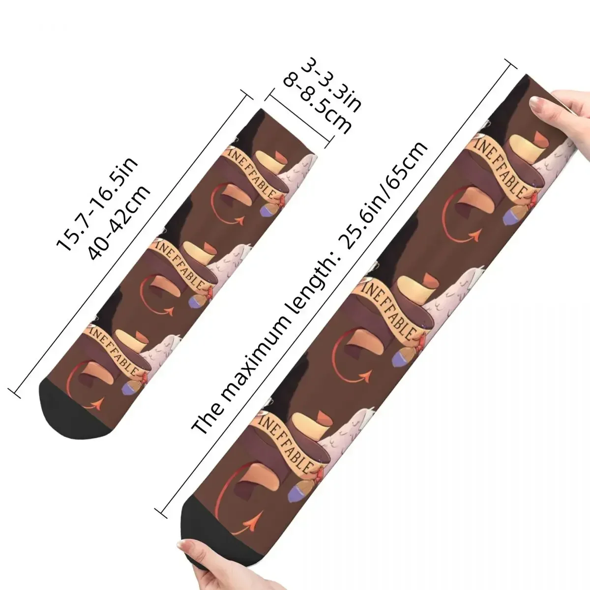 Calcetines de fútbol Hip-hop Good Omens Wings Crowley y Aziraphale Calcetines de tubo medio de poliéster para unisex transpirables