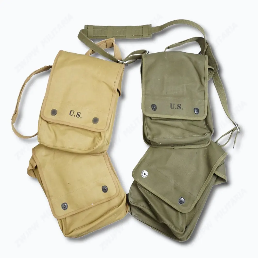 WW2 Army Canvas Map Bag Militaire Map Pack Sundries bag Khaki