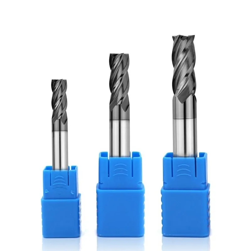 ROMTIC HRC50 Tungsten Nano-Coating Steel Carbide 4-Flute Flat Milling Cutter CNC Machinery Machining Center End Mill Tools