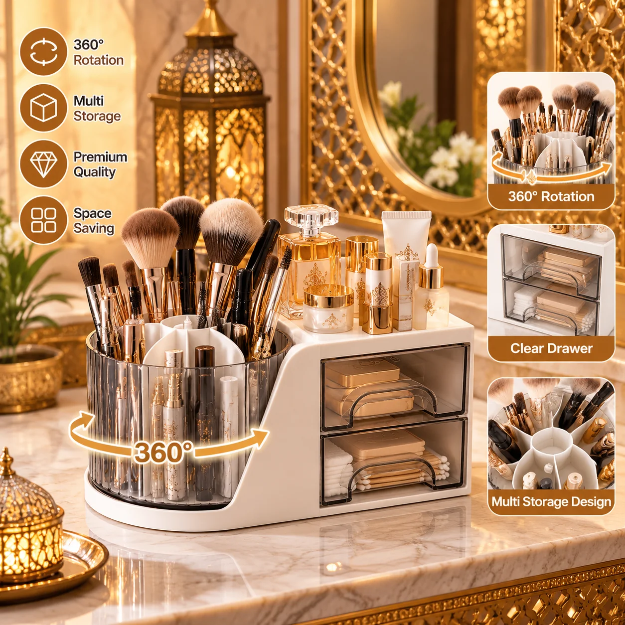 Nail Art Tools Storage Box Cotton Swab Container Nail Accessories Organizer Makeup Brush Pen Holder for Manicure Salon Use