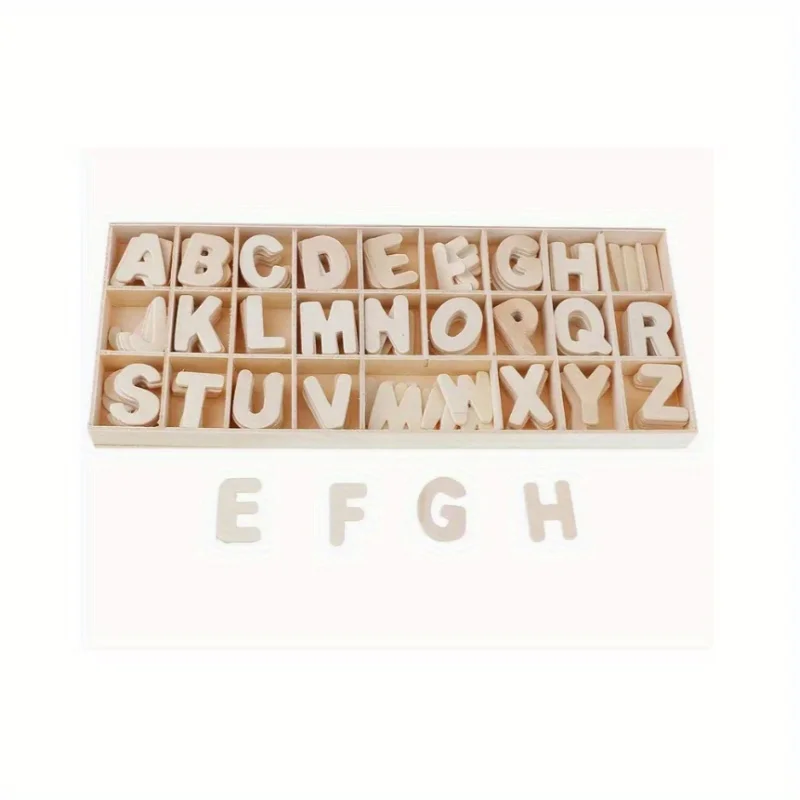 156 قطعة/المجموعة من الحروف الخشبية مع صينية شبكية، مثالية لمشاريع اللوحة والديكور المنزلي بنفسك، لتعزيز جماليات الغرفة #5