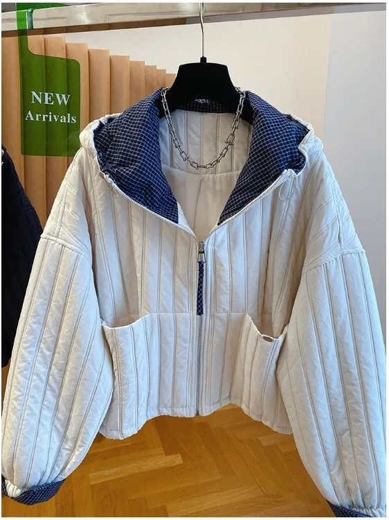 

Loose Women's Cotton Jaet Dongda Gate Stiched Coat ort Sle Autumn Winter New Arrival Korean Version Thiened Cotton Cl...