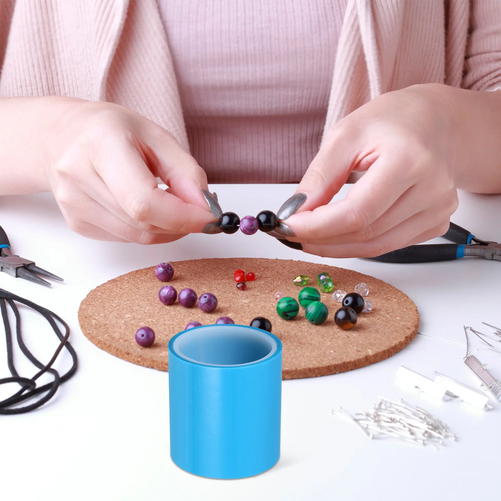 Nastro di carta adesiva UV senza soluzione di continuità Resina per gioielli Adesivo forte artigianale 4 rotoli Nastro UV con finitura senza bolle epossidica fai-da-te