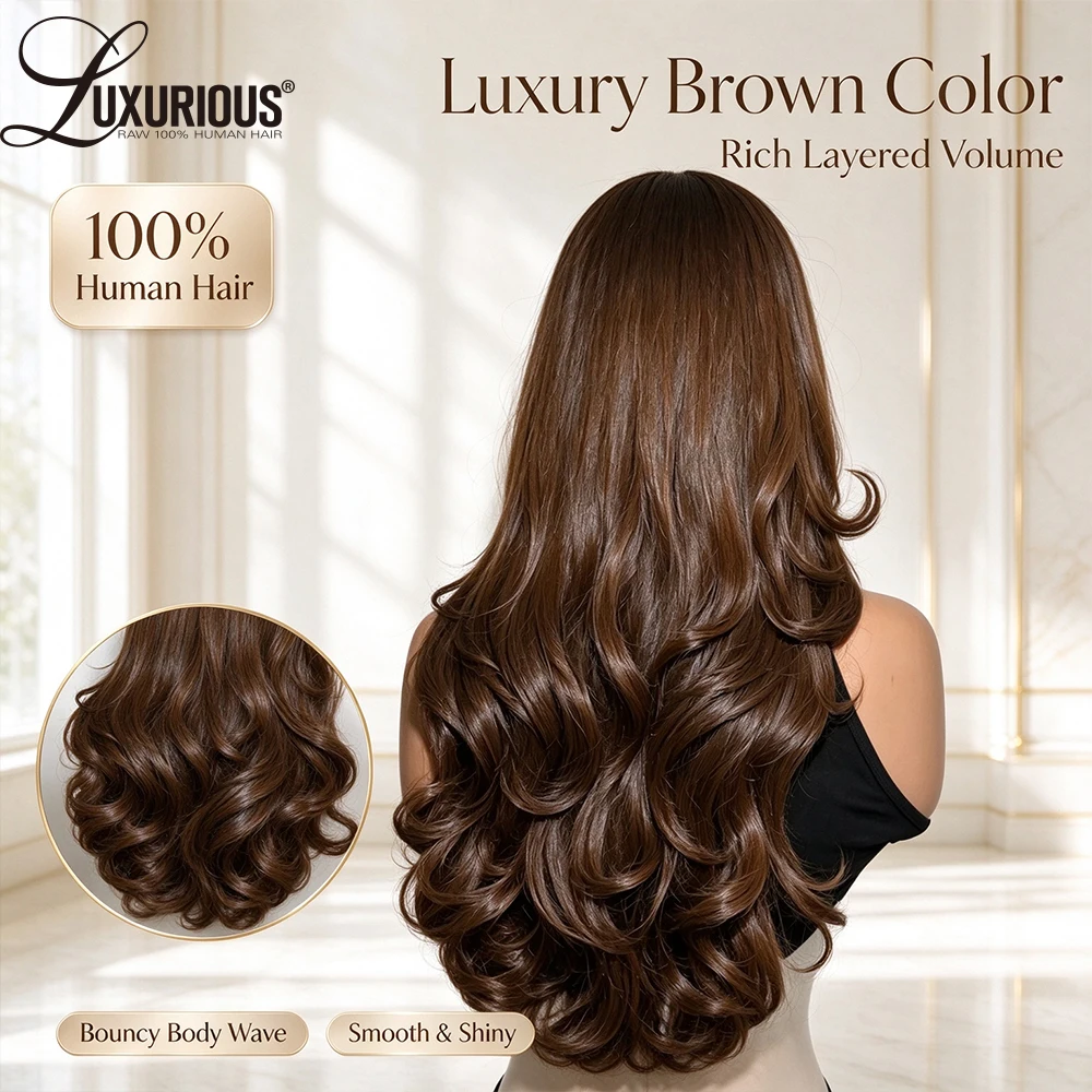 Ombre Brown 13x4 Lace Front Wig Layered Remy Brazilian Human Hair Pre Cut Straight Natural Black Frontal Pre Plucked