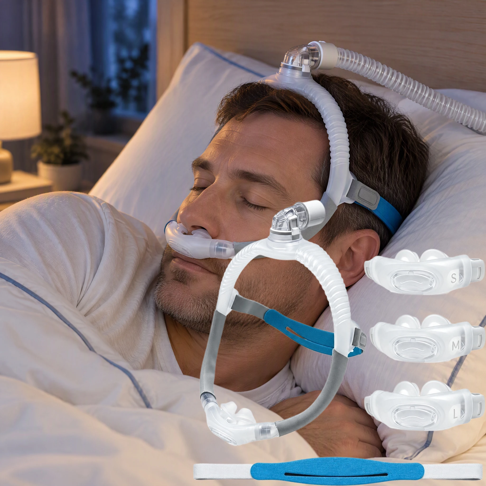 AirFit P30i Nasal Pillow CPAP Mask Set,Complete Kit with Headgear Frame Silicone Cushion S/M/L Size for Sleep Apnea Anti Snoring