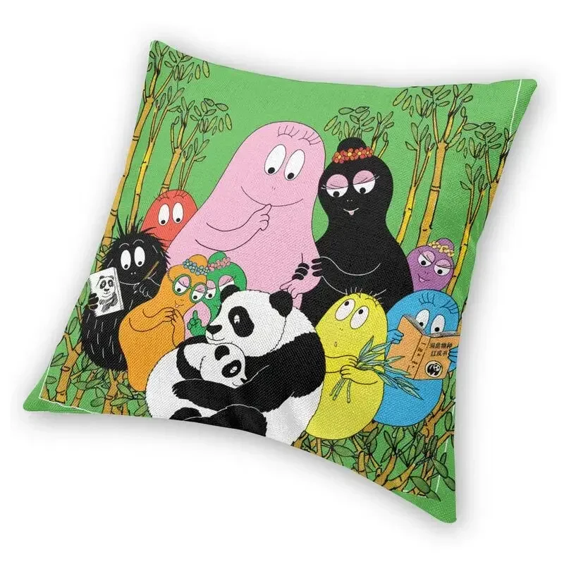 Barbapapa Family Love Cushion Cover Double-sided Print Cartoon TV Show Floor Pillow Case for Living Room Pillowcase Decoration