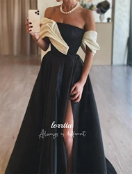 Customized Black Party Dress Satin Evening Line A Robe Soiree De Luxe 2024 Ladies Dresses for Special Occasions Ball Gowns Gala