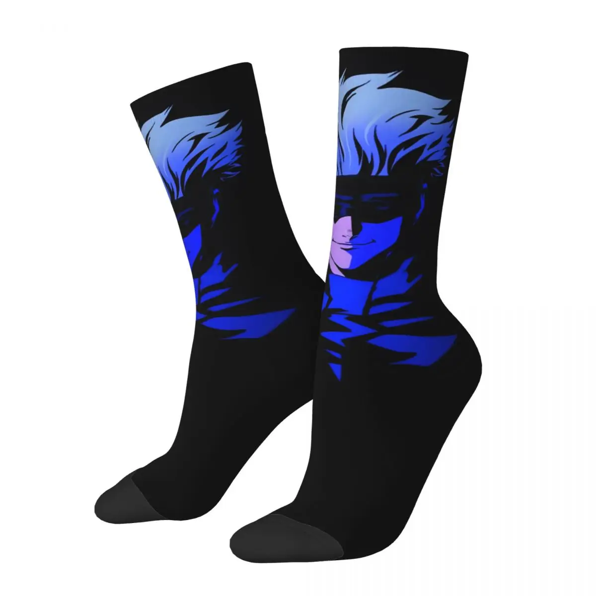 Jujutsu Kaisen Gojo Satoru hombres mujeres calcetines de cuello redondo ciclismo novedad Primavera Verano Otoño Invierno medias regalo