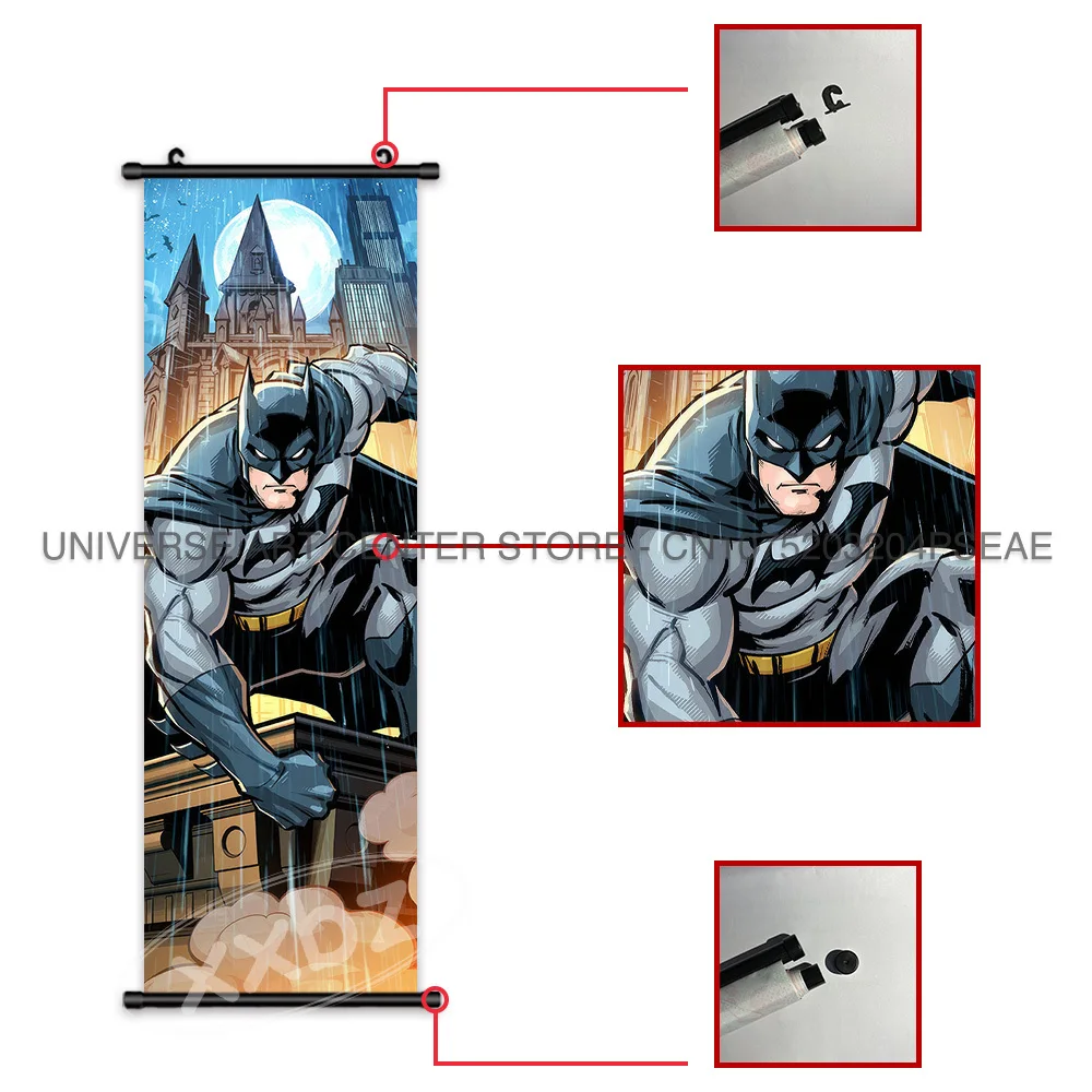 Batman Posters DC Comics Hanging Painting Justice League Canvas Wall Art Batgirl Home Decoration Anime Joker Scroll Picture Gift