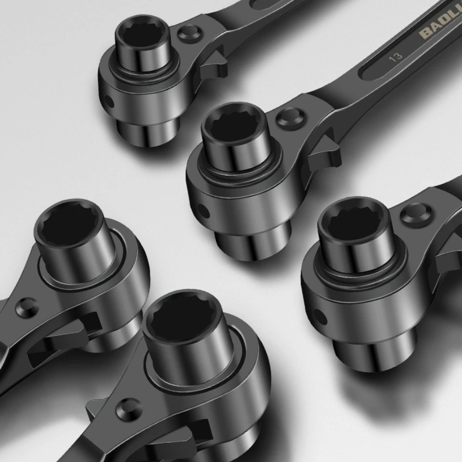 1pc Ratchet Podger Spanner Wrench Quick Release Podger Bar Black Double Ended Socket Ratcheting Podger Scaffold Spud Wrench