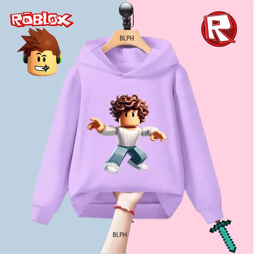 

Детская толстовка с принтом персонажей Roblox, повседневная толстовка с длинными рукавами для мальчиков и девочек, мягкий удобный пуловер, модный топ