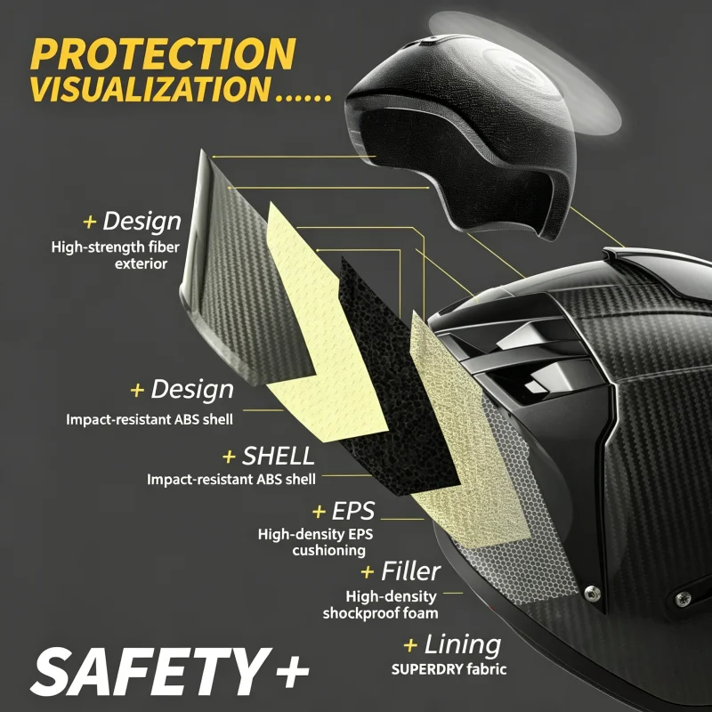 Мотоциклетный шлем с полной за – обзор и цена Carbon Fiber Lightweight Motorcycle Helmet