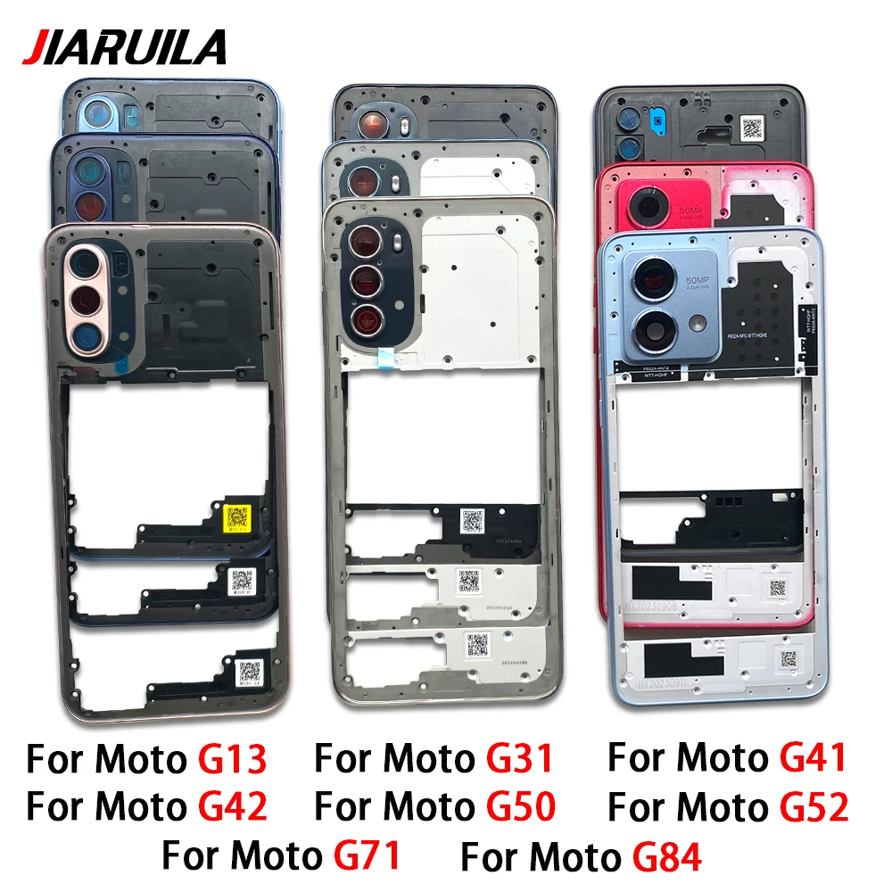 50Pcs，Middle Frame For Moto G42 G31 G50 G84 G82 G23 G22 Middle Frame Bezel Middle Plate With Side Button Key Replacement Parts