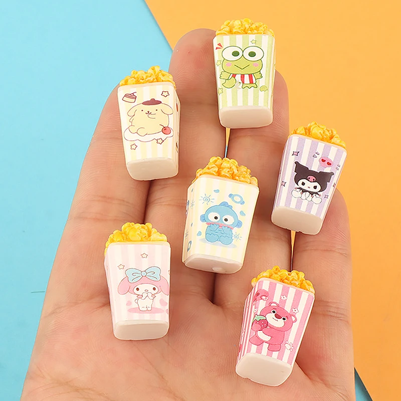 8 peças mini balde de pipoca casa de bonecas modelo de simulação em miniatura para móveis decoração de casa brinquedo