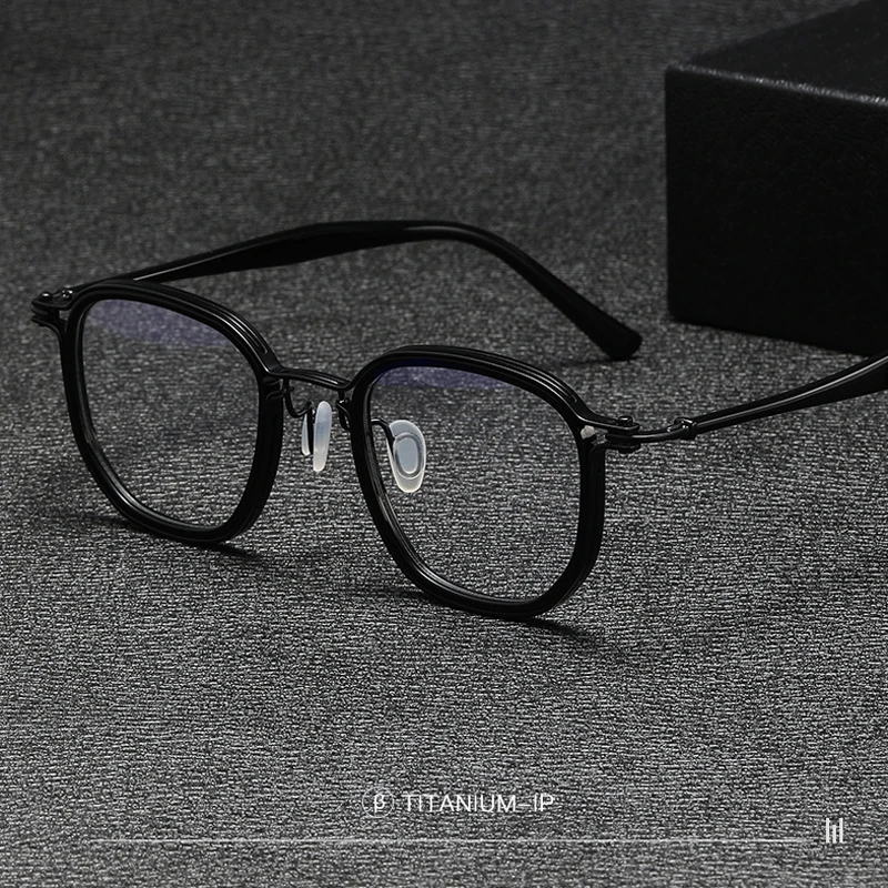 Premium Handmade Nerd Style Unisex Polygon Big Acetate Frame Eyeglasses Man's Oversized Optical Myopia Lenses Glasses Eyewear