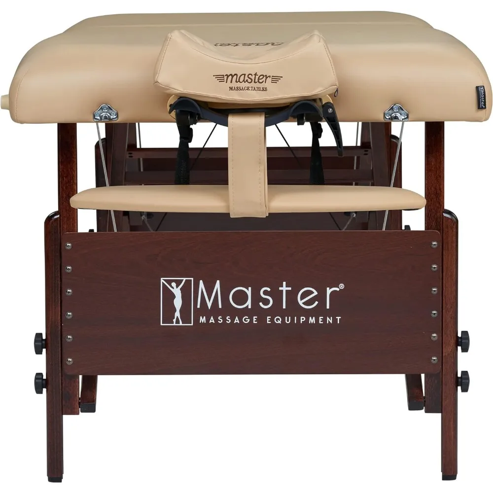 Mastermassage 30 "Del Ray Pro Draagbare Massagetafel Pakket, Zandkleur, Luxueus Met 3" Dik Kussen