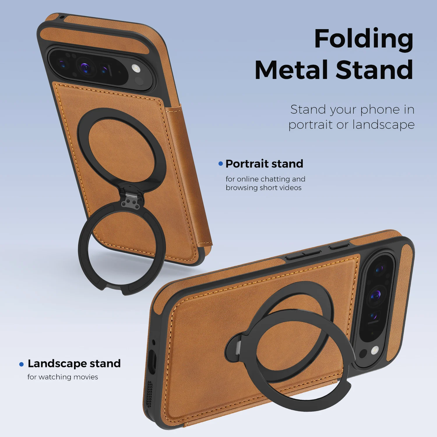 Funda de teléfono tipo billetera de cuero magnética con soporte de anillo giratorio 360 para Google Pixel 10 Pro XL 9A 9 8 8A a prueba de golpes para Magsafe