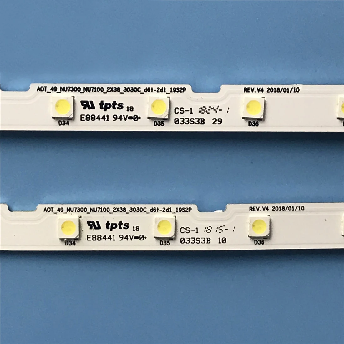 LED Backlight strip bar 38 lamp for  UE49NU7100  UE49NU7120 UE49NU7140 UE49NU7670 BN96-45953A AOT_49_NU7300_NU7100_2X38_3030C