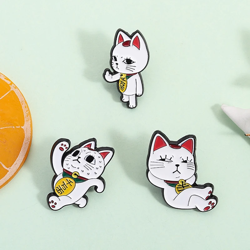 Turbo Granny Cat Spying Enamel Pin Image 3