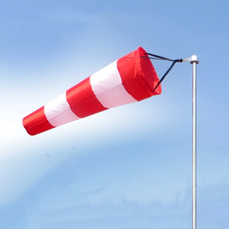 60/100cm Windsock Outdoor Wind Direction Measurement Belt Rip-stop Weather Vane for Airport Aviation Garden Farm