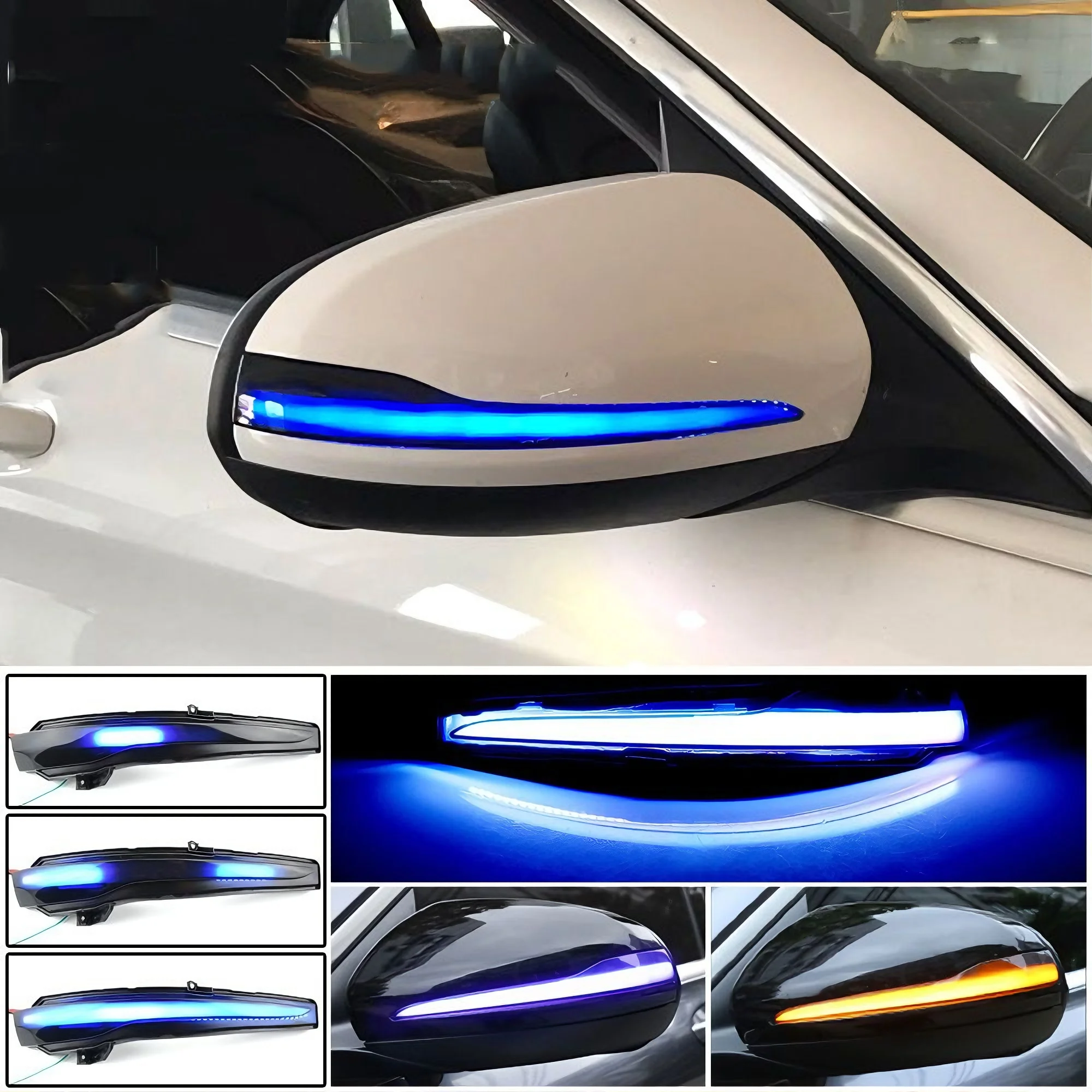 

Для Benz C E S V EQ уровень X253 GLC W205 W213 W222 Светодиодный указатель поворота ходовой воды в зеркале заднего вида Свет зеркала заднего вида