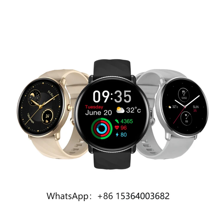

TJXL-Zeblaze GTR 3 Pro AMOLED Display Smart Watch Make/Answer Phone Calls 316L Stainless Steel Fitness Smartwatch