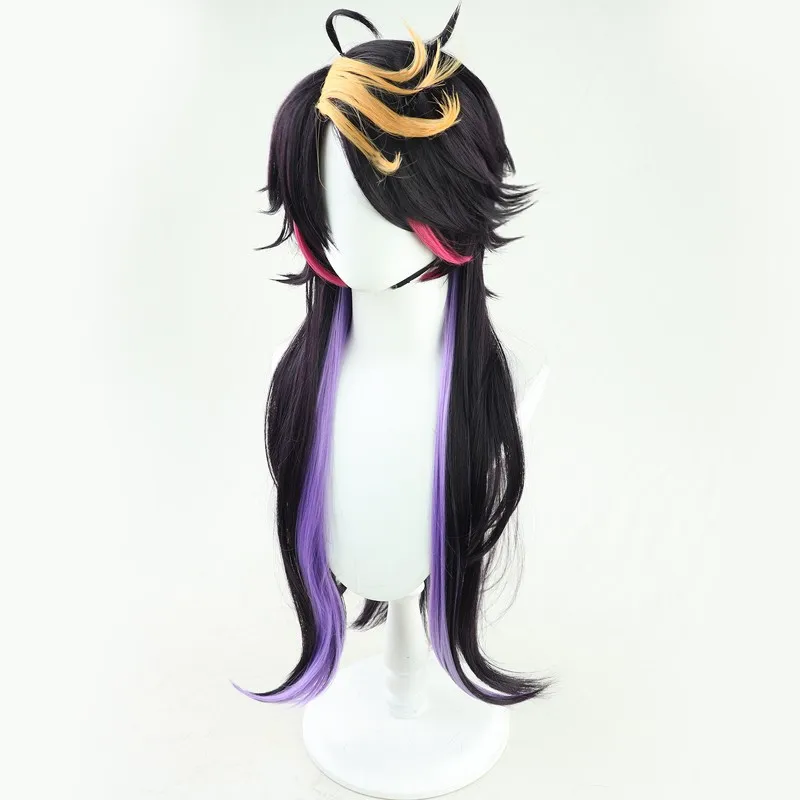 الظاهري يوتيوب Vtuber ShuYaminocos كوس شعر مستعار تأثيري هالوين كرنفال الدعائم الطرف الشعر الاصطناعية ألياف مقاومة للحرارة + غطاء شعر مستعار