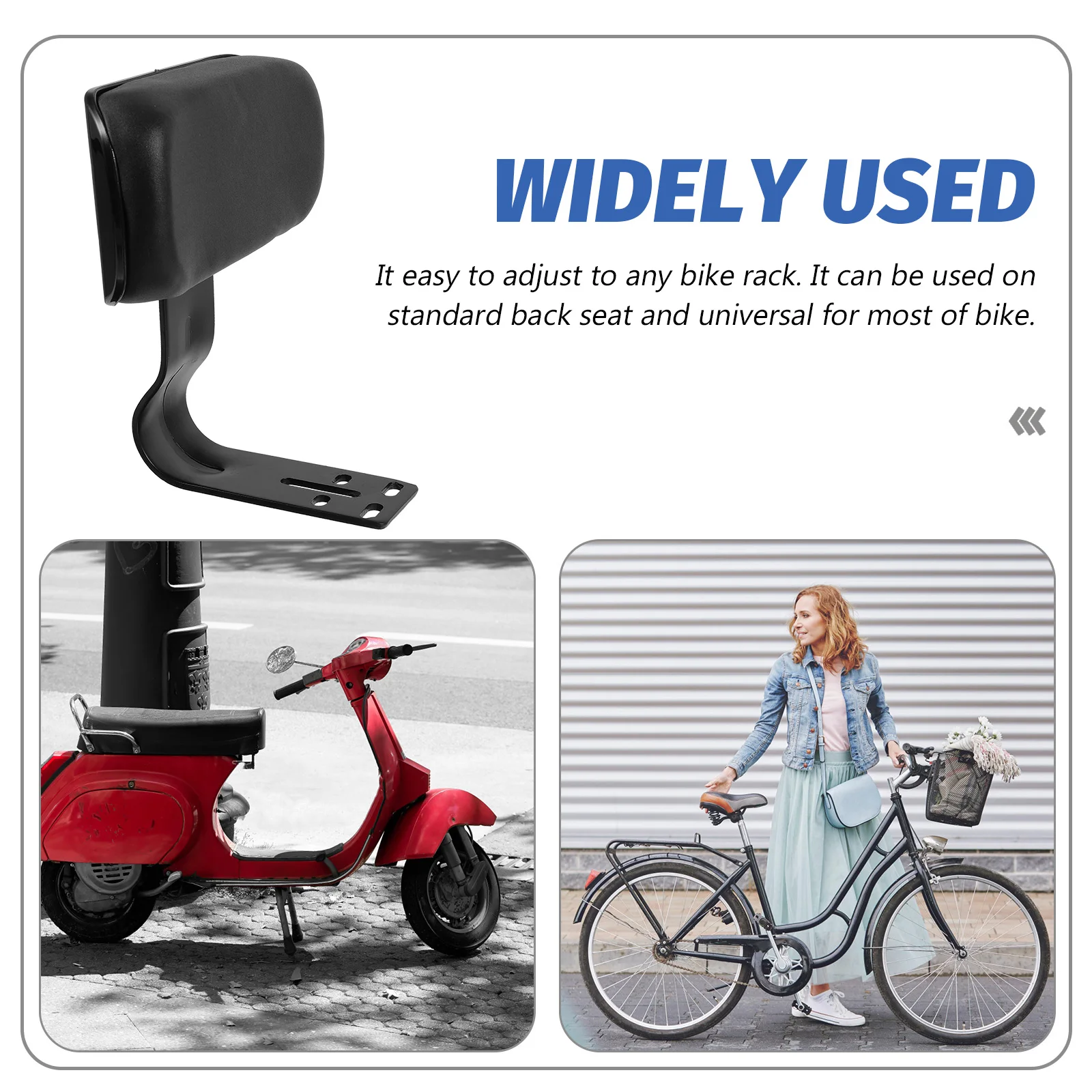 

Electric Bike Rest Thickened Iron Universal Rear Rest Plate Backrest Seat Cushion Kids Practical Accessories