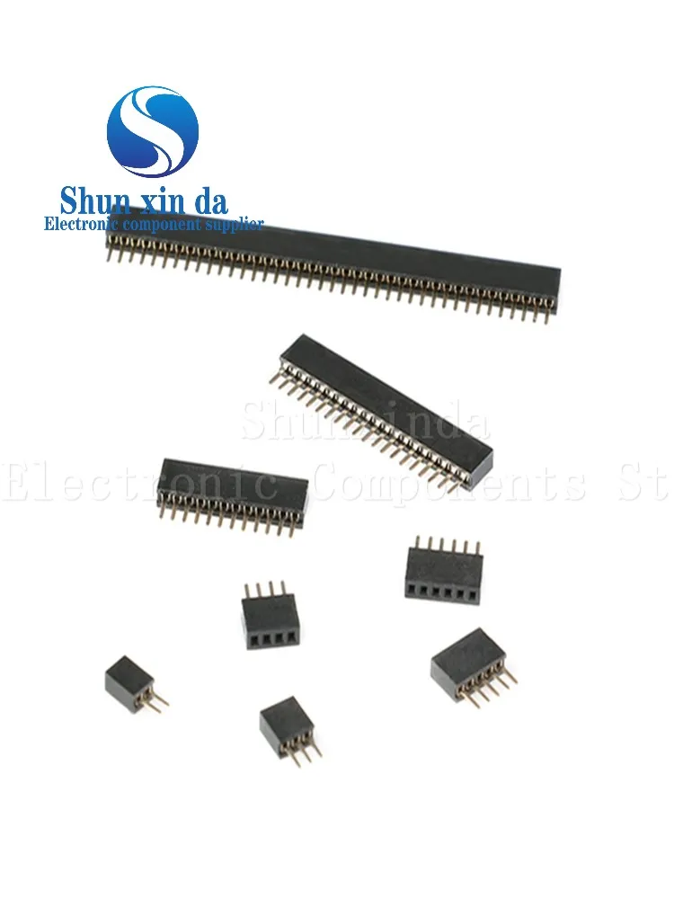 20PCS 1.27mm 2-50P Black single row Female Header Connector 2P 3P 4P 5P 6P 7P 8P 9P 10P 12P 14P 15P 16P 20P 40P 50P Pin PCB JST