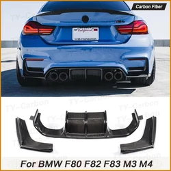 Rear Diffuser Lip Spoiler Bumper Guard for BMW F80 M3 F82 F83 M4 Bumper 2014 - 2019 Sedan Coupe Convertible Real Carbon Fiber