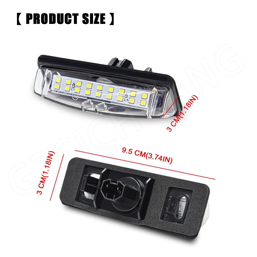 2Pcs For Toyota Camry 40 V40 XV40 Aurion XV40 Prius Echo Belta For Lexus 12V LED Car Number License Tail Plate Lights Light Bulb