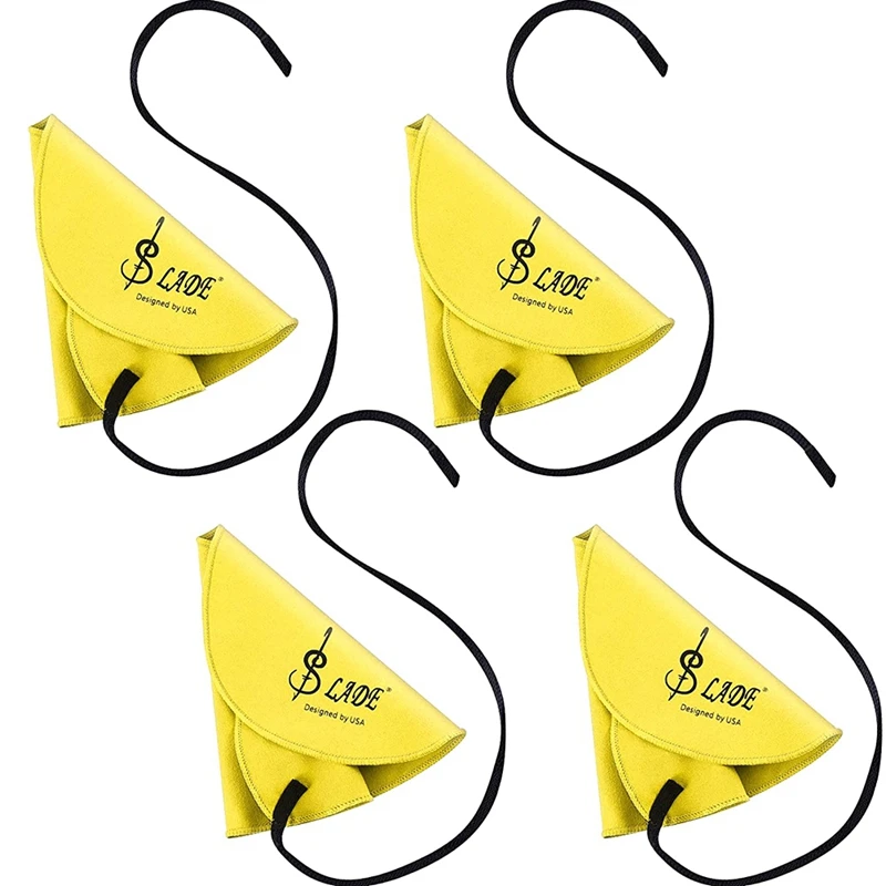 SLADE 4Piece Clarinet Cleaning Cloth Pull Through Swab Instrument Cleaner Cloth Yellow Cloth