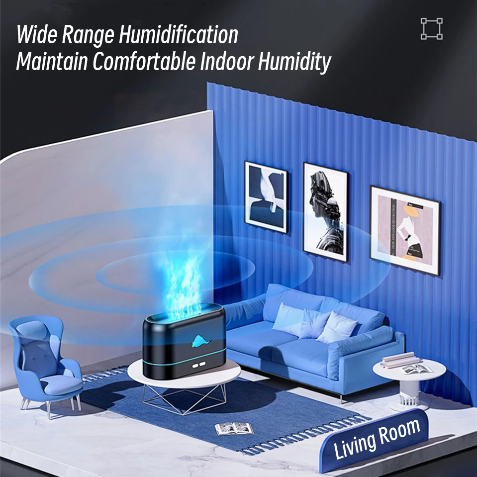 3 Farben Flammen lampe USB Aroma therapie Diffusor Ultraschall Luftbe feuchter Cool Mist Maker Fogger elektrische ätherische Öl Diffusor