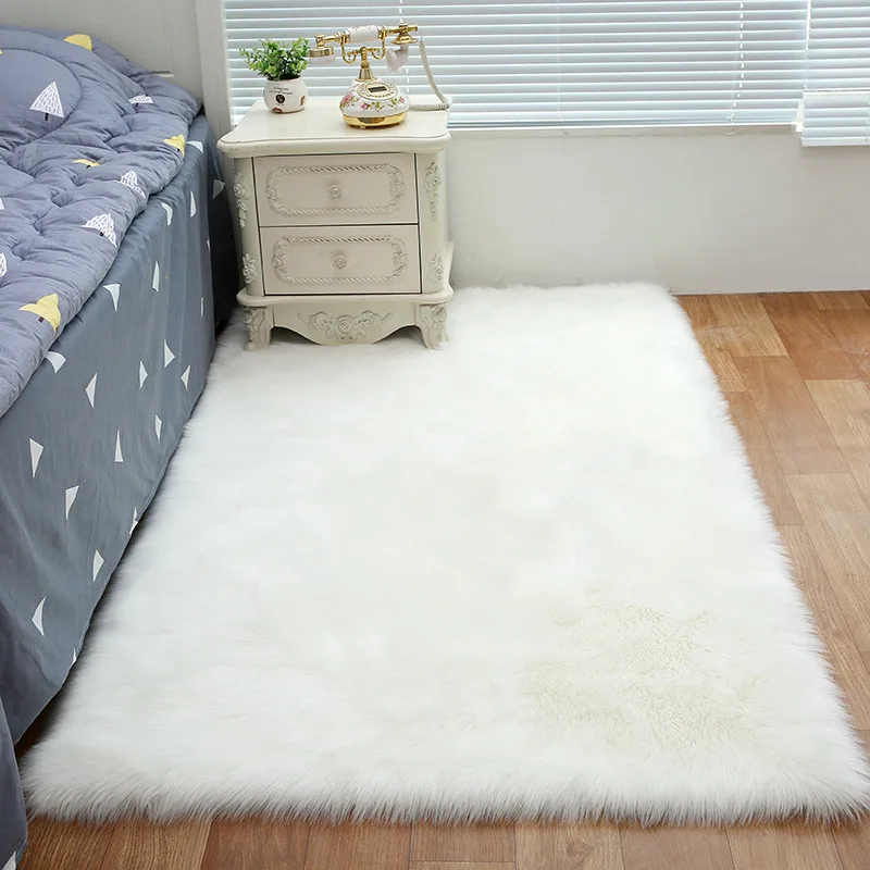 2023 Soft Wool Living Room Coffee Table Cushion Sofa Carpet Plush Carpet Bedroom Covered Mattress White Floating Window Mat