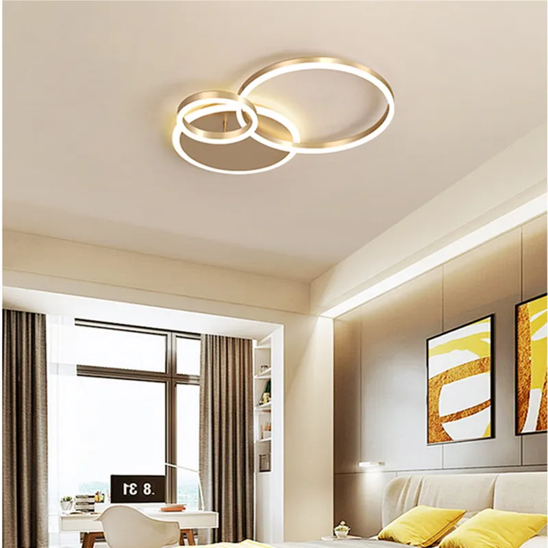 Modern LED Ceiling Chandelier Lighting Gold White Black for Living Study Room Indoor Pendant Lamp Parlor Foyer Lustres Luminaire