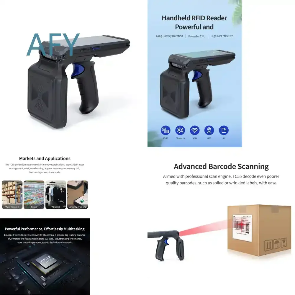 Android 13 RFID UHF Data Collector for Android PDA Barcode Scanner Octa-Core Mobile Digital Keyboard Smartphone Mobile