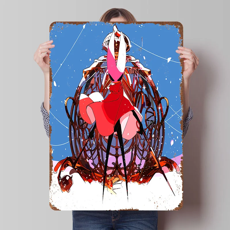 Hornet From Hollow Knight Fanart Printed Poster Customized Wall Art Retro Vintage Metal Tin Signs for Desk Decor Room House Home