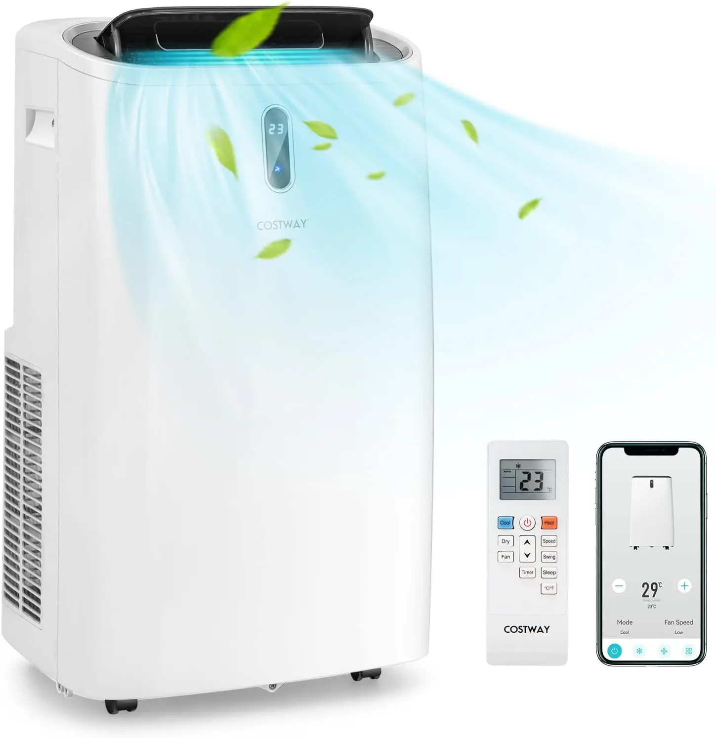 Portable Air Conditioner, 14000 BTU AC Unit with Cool, Fan, Heat & Dehumidifier, Alexa Voice-Enabled, with WiFi Smart Ap